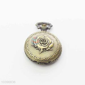 Rose Quartz Movement Skeleton Pocket Watch