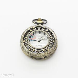 Flower Quartz Movement Skeleton Pocket Watch