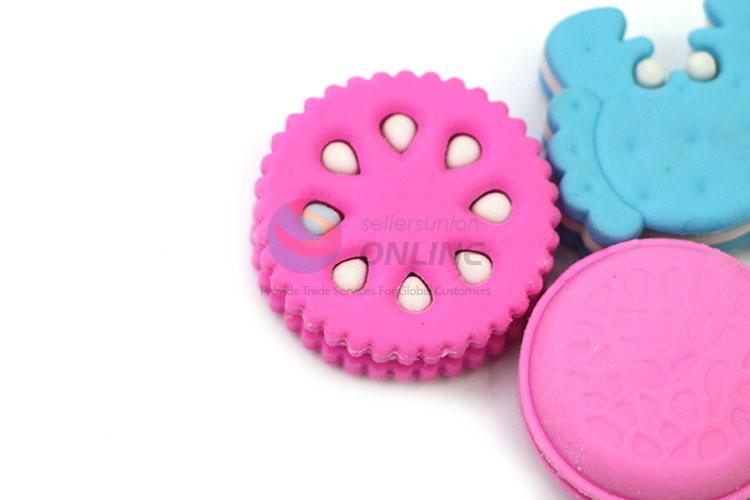 Factory Wholesale Biscuits Design Eraser for Student