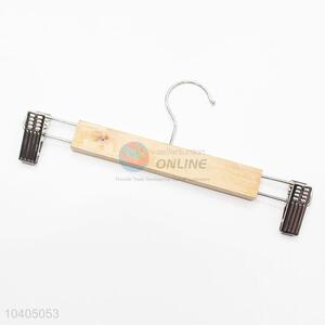 Cheap wholesale wooden pants hanger with clip