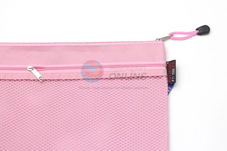 Popular for Sale High Quality Pink File Bag with Zipper