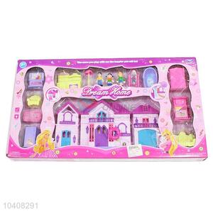 Hot Selling Plastic Villa Model Fancy Toy Set With Light And Music