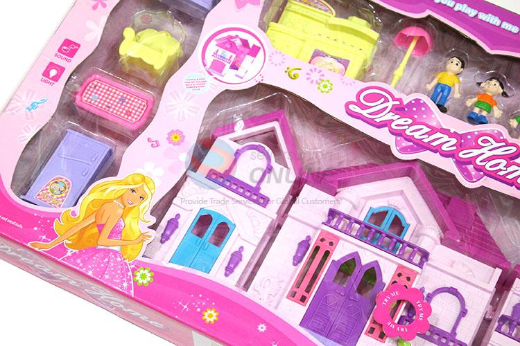 Hot Selling Plastic Villa Model Fancy Toy Set With Light And Music