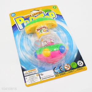 New Arrival Kids Plastic Flash Space Gyro Spinning Top Peg-Top