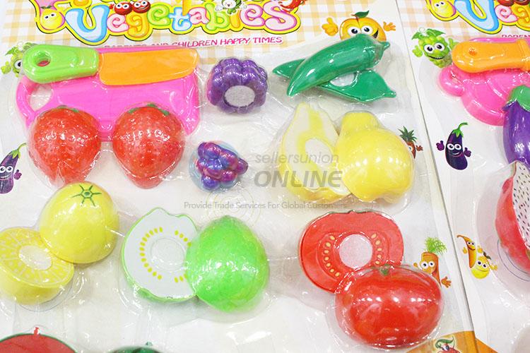 Hot Sale Artificial Plastic Fruits and Vegetables Pretend Cutting Playing Games