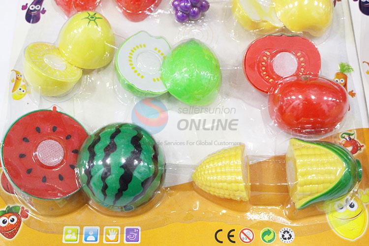 Hot Sale Artificial Plastic Fruits and Vegetables Pretend Cutting Playing Games