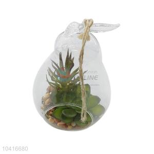 Top grade custom artificial plant in glass calabash