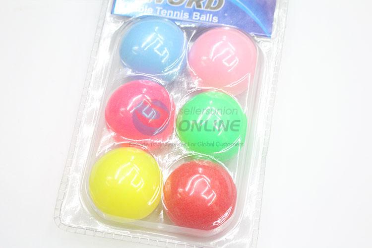 6PCS Colorful Pingpang ball / table tennis ball