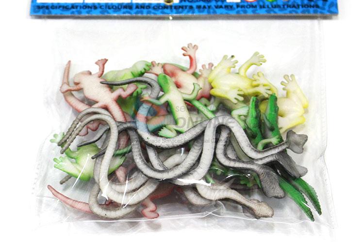 Newest 24 Pieces Colorful Solid Reptile Animal Series Model Toy Set