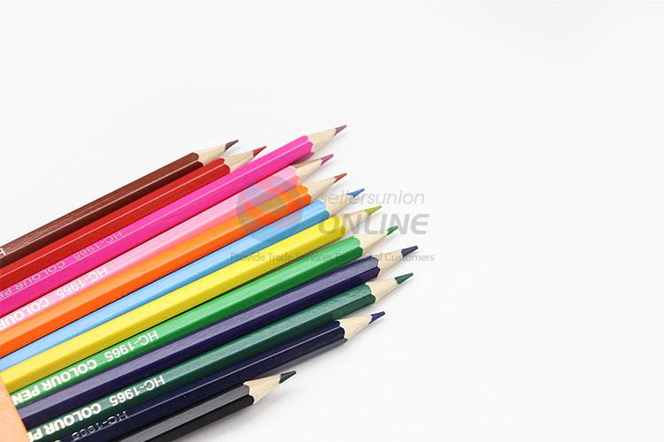 New Useful 12pcs Students Stationery Wooden Color Pencil Set