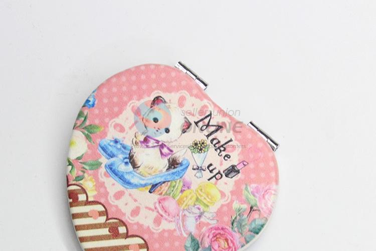 Durable Heart-shaped Folding Makeup Mirror for Sale