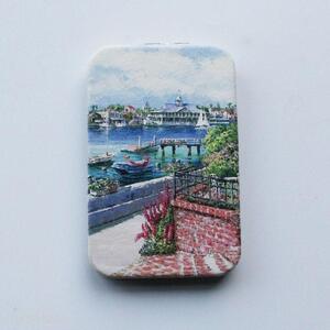 Modern Style Small Double-side PU Compact Pocket Mirror