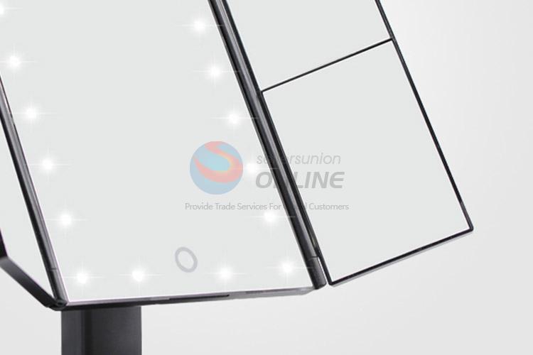 Popular design low price mirror with 22 led lights, touch mirror glow