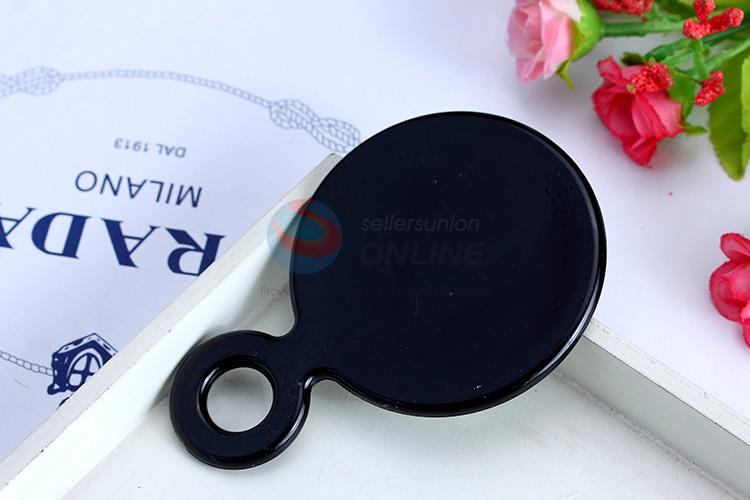 Customized cheap black round plastic mirror