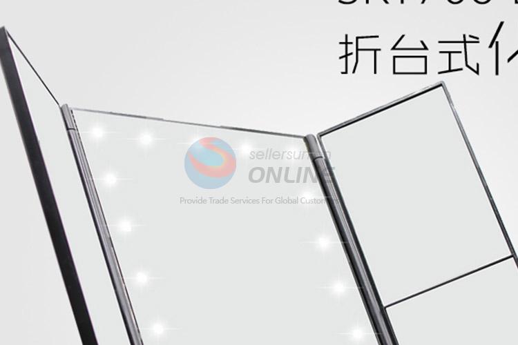 Popular design low price mirror with 22 led lights, touch mirror glow