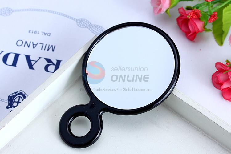 Customized cheap black round plastic mirror