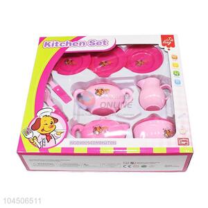 Good Sale Plastic Tea Set Cartoon Printing Kitchen Set Toy