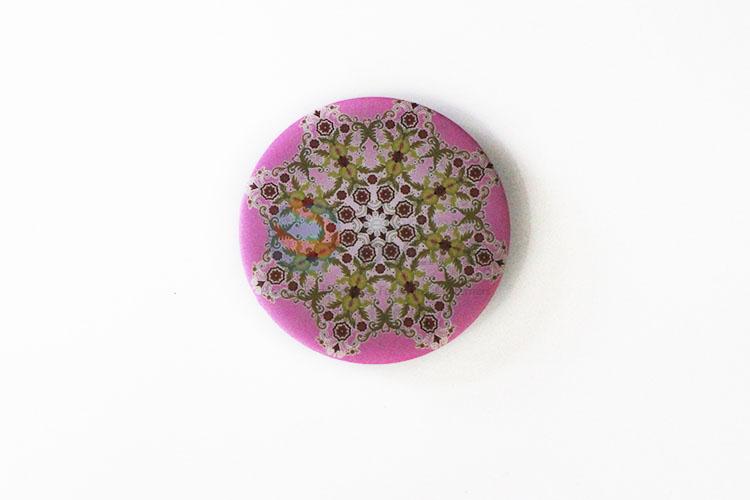 Decorative makeup round pocket mirror