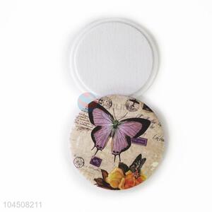 Round shaped metal pocket mirror