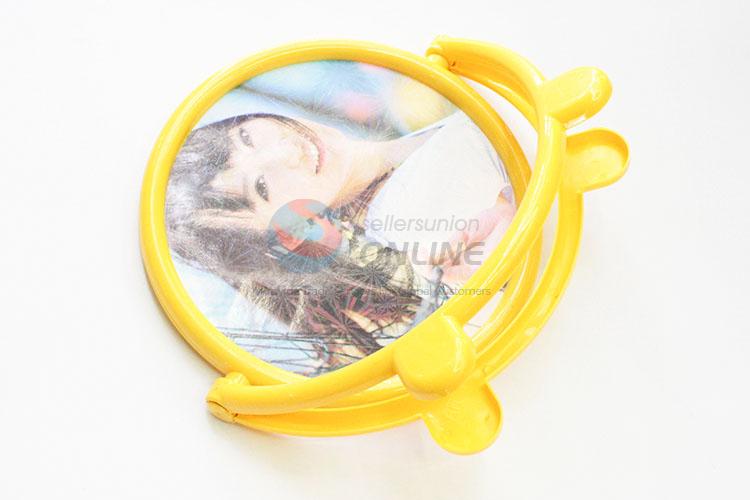 Plastic stand tabletop round mirror