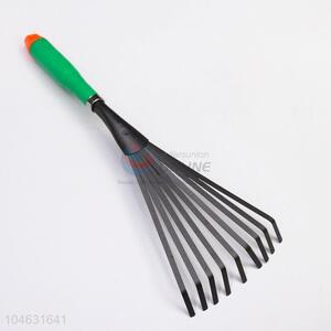 New Arrival Iron Garden Rake Tool with Plastic Handle