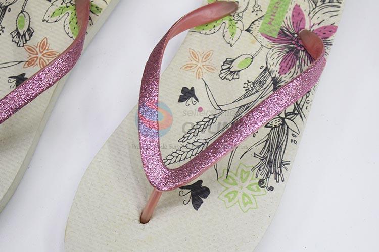 Top manufacturer printing women flip flops with glitters