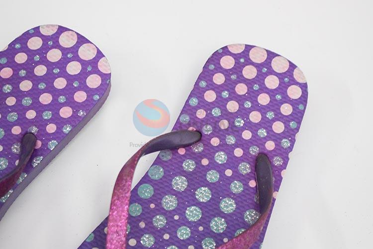 Made in China printing women flip flops with glitters