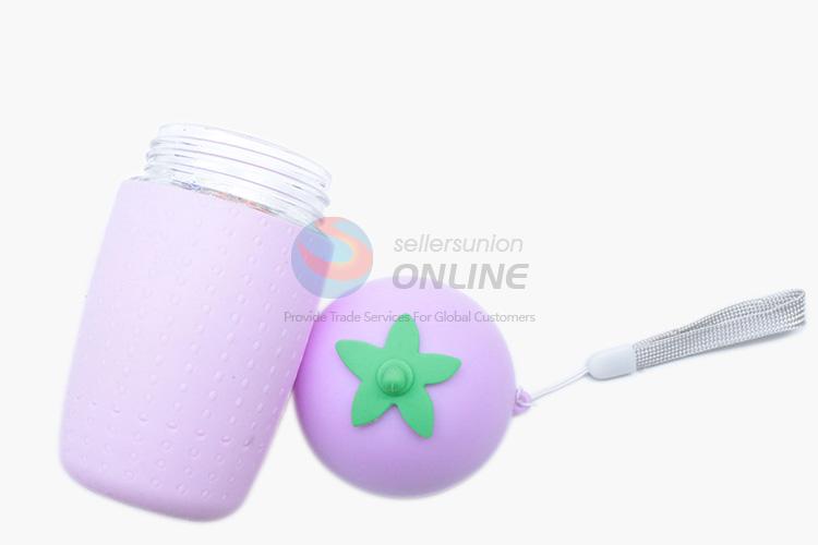 Wholesale cheap cute silicone cup glass cup water bottle