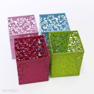 Best Sale 4 Color Lace Hollow Pattern Storage Pen Pencil Pot Holder