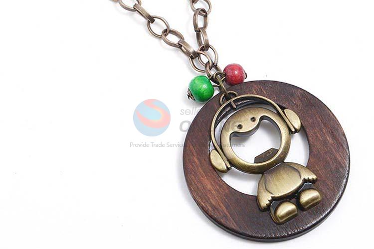 New products vintage alloy pendant wooden necklaces