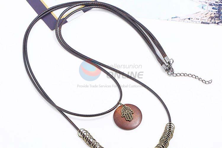 Best selling vintage alloy pendant wooden necklaces