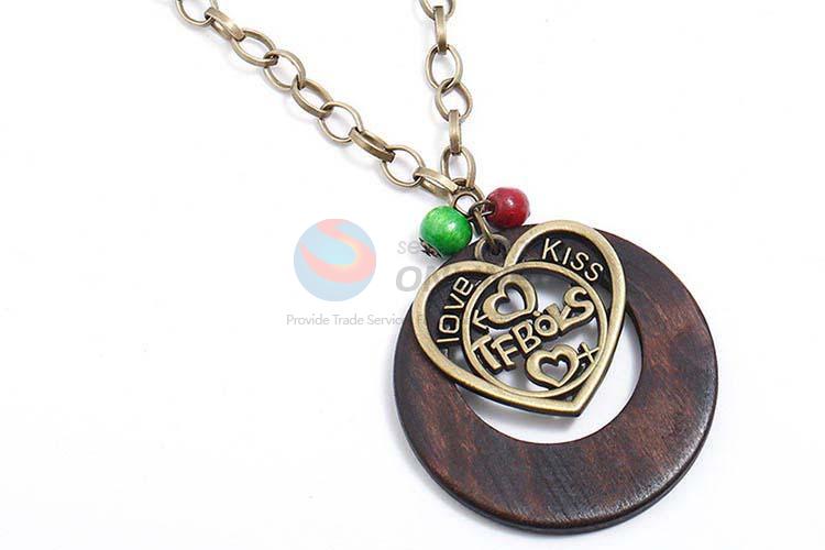 Top manufacturer vintage alloy pendant wooden necklaces