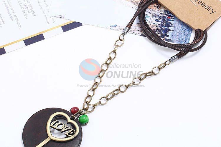 China factory vintage alloy pendant wooden necklaces