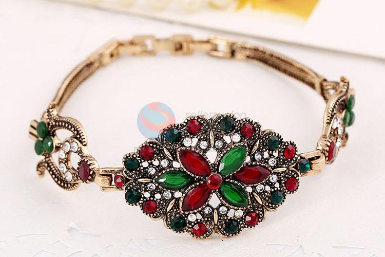 Recent design rhinestone alloy bracelet