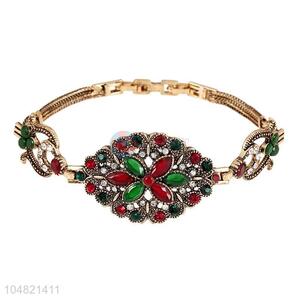 Recent design rhinestone alloy bracelet