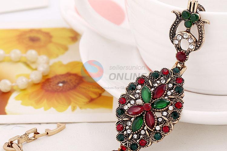 Recent design rhinestone alloy bracelet