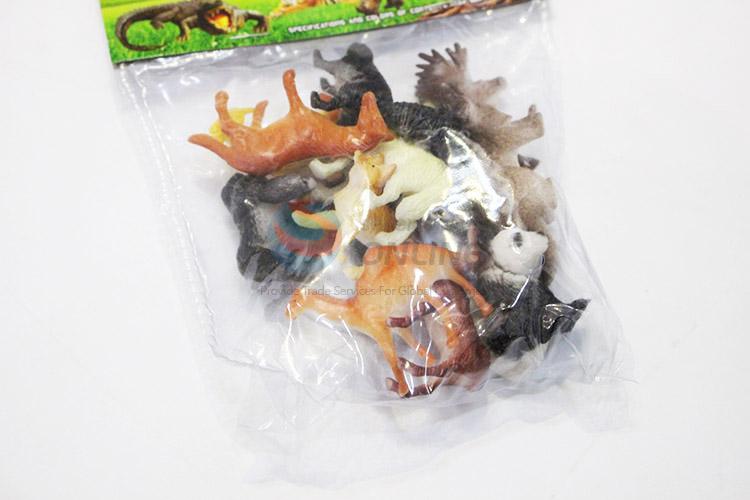 Cheap high quality plastic jungle animal toy 12pcs