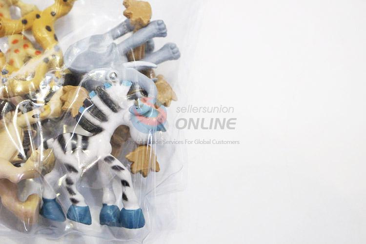 Customized wholesale plastic jungle animal toy 6pcs