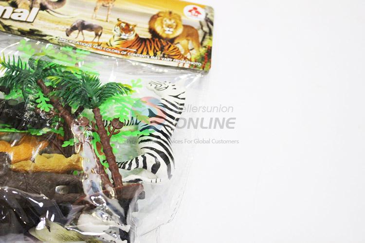 Cheap wholesale plastic jungle animal toy 16pcs