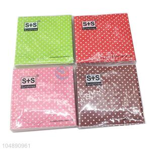 20pcs/Set Four Colors Dots Eco-friendly Printed Paper Napkins Set