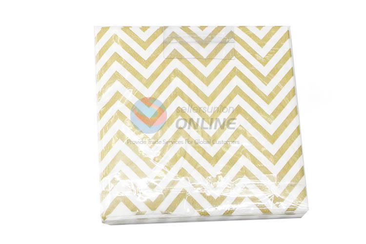 20pcs/Set Gold Blocking Eco-friendly Wave Pattern Paper Napkins