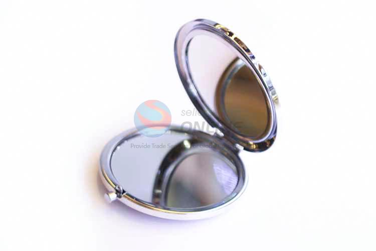 Fashion Style Round Double Sided Portable Folding Handheld Mirror For Women Girls