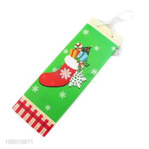 Wholesale custom Chirstmas style wine bottle gift bag