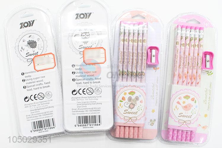 Reasonable Price 12 Pencils and Pencil Sharpener Set Promotional Gift Stationery