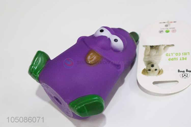 Direct factory eggplant shape vinyl dog toy