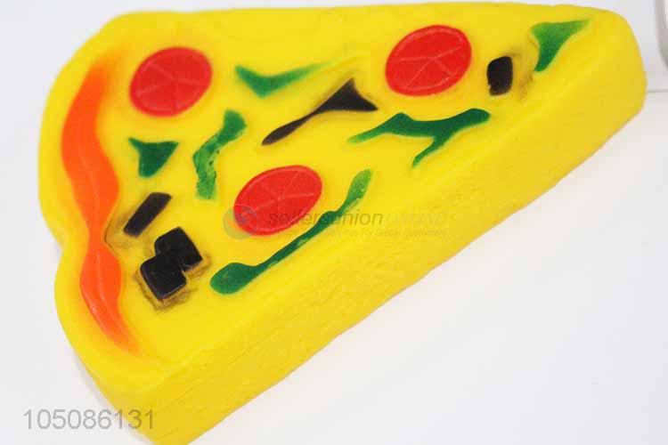 Factory promotional pizza shape vinyl dog toy