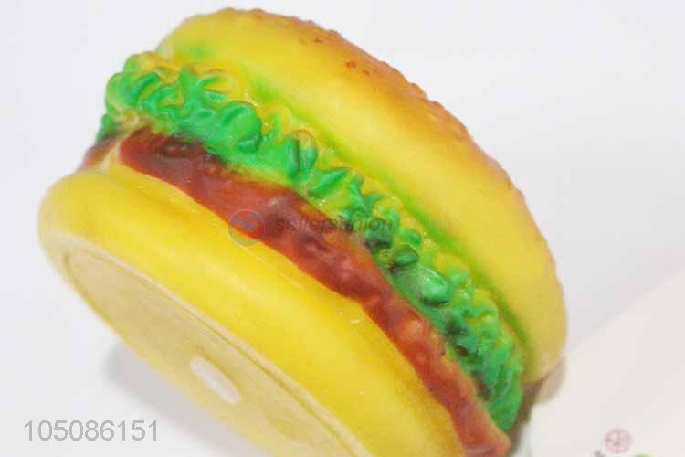 Bottom price hamburger shape vinyl dog toy