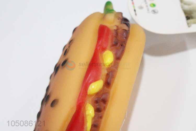 Customized wholesale hamburger shape vinyl dog toy