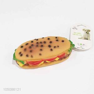 Customized wholesale hamburger shape vinyl dog toy