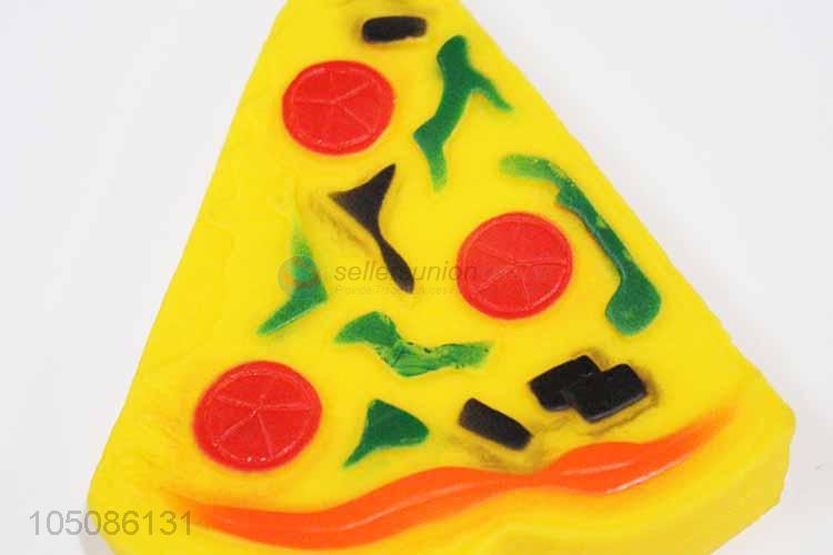 Factory promotional pizza shape vinyl dog toy